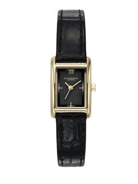 OLIVIA BURTON 16mm Mini Grove Gold & Black Croc Leather Strap Watch